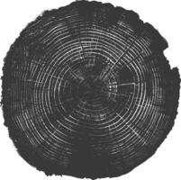 ai generiert Silhouette Baum Ringe Holz schwarz Farbe nur vektor