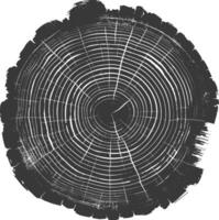 ai generiert Silhouette Baum Ringe Holz schwarz Farbe nur vektor