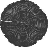 ai generiert Silhouette Baum Ringe Holz schwarz Farbe nur vektor