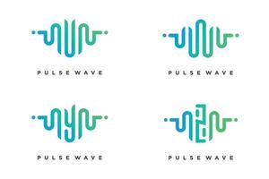 puls med brev v, w, x, y design element vektor ikon begrepp