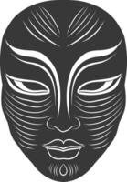 ai generiert Silhouette japanisch traditionell Maske schwarz Farbe nur vektor