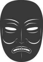 ai generiert Silhouette japanisch traditionell Maske hyottoko Maske schwarz Farbe nur vektor