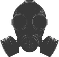 ai genererad silhuett gas mask svart Färg endast vektor