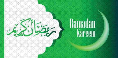 Ramadan kareem islamisch Hintergrund, islamisch kulturell Grün Hintergrund Vektor