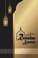 ramadan kareem islamic hälsning bakgrund, islamic kulturell gyllene bakgrund vektor