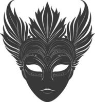 ai generiert Silhouette Maske zum das Maskerade schwarz Farbe nur vektor