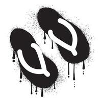Graffiti ein Paar von Sandalen mit schwarz sprühen Farbe Kunst vektor
