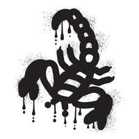 Skorpion Graffiti mit schwarz sprühen Farbe vektor