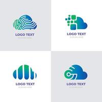 vektor kreativ moln företag logotyp uppsättning