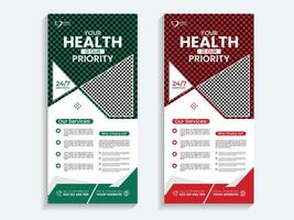 medizinisch Gesundheitswesen rollen oben Banner oder Startseite Design Vorlage vektor