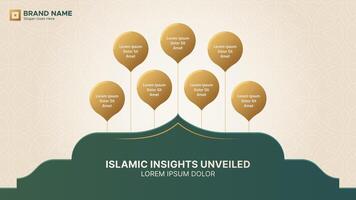 islamic infographic design mall med arabicum design element och 7 data poäng alternativ vektor