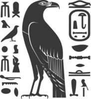 ai generiert Silhouette Sammlung von uralt ägyptisch Hieroglyphen Symbol Logo schwarz Farbe nur vektor