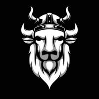buffel viking svart och vit vektor
