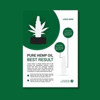 cbd Produkte Flyer Design Vorlage oder Hanf Öl Leistungen Flugblatt Design vektor