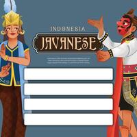 social media posta aning med indonesien dansare illustration cell skuggad stil vektor