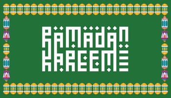 Ramadan kareem Typografie Arabisch Stil mit Laterne Muster Illustration vektor