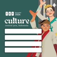 affisch layout aning med indonesiska kultur gambang dansa semarang central java illustration vektor