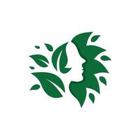 ansikte blad logotyp design vektor