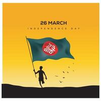 oberoende dag av bangladesh 26: e Mars vektor illustration.shadhinota dibosh i bengali.bangladesh flagga vektor illustration design