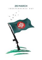 Unabhängigkeit Tag von Bangladesch 26 .. März Vektor Illustration.shadhinota dibosch im bengali.bangladesch Flagge Vektor Illustration Design