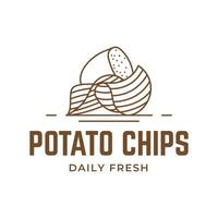 Logo Kartoffel Chips, Essen und Snack Logo mit einfach Kartoffel Karikatur, einzigartig Essen, Snack, Chips Geschäft Identität Vektor Symbol isoliert auf Weiß Hintergrund