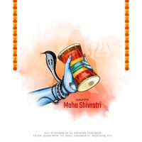 glücklich maha Shivratri kulturell indisch Festival Gruß Karte vektor