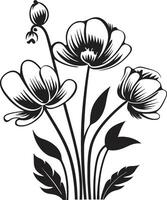 winterlich Blütenblatt Kunst ikonisch Vektor Detail Schneefall Blumen- skizzieren schwarz emblematisch Symbol