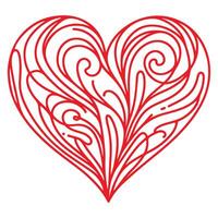 hjärta form röd översikt ikon tecken symbol av kärlek element till dekoration Lycklig Semester vektor illustration