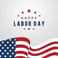 happy labor day vektor gratulationskort eller inbjudningskort. illustration av en amerikansk nationaldag med en USA-flagga.