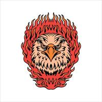 brinnande Örn tatuering vektor design