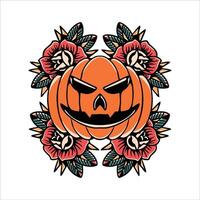 Halloween Rose tätowieren Vektor Design