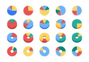 Kuchen Diagramm Geschäft Illustration einstellen vektor