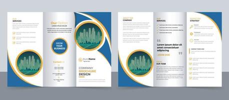 kreatives Design der dreifach gefalteten Flyer-Broschüre für Unternehmen und Unternehmen. vektor