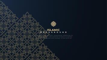 einfach dunkel Blau islamisch Hintergrund mit Mosaik vektor