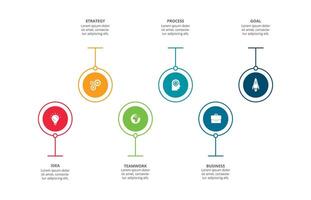 kreativt koncept för infographic med 6 steg, alternativ, delar eller processer. visualisering av affärsdata vektor