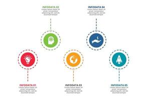 kreativ begrepp för infographic med 5 steg, alternativ, delar eller processer. företag data visualisering. vektor