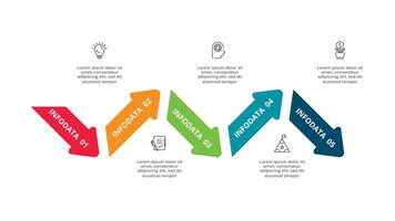 kreatives Konzept für Infografik mit 5 Schritten, Optionen, Teilen oder Prozessen. Visualisierung von Geschäftsdaten vektor