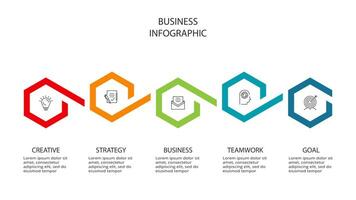 kreativ Konzept zum Infografik mit 5 Schritte, Optionen, Teile oder Prozesse. Geschäft Daten Visualisierung. vektor