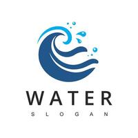 Wasser mit Luftblasen zum Seife waschen Wäsche Logo oder Meer Ozean rollen Wellen zum Strand Ferien oder Surfen Logo Design vektor