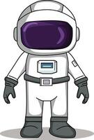 Astronaut Karikatur Charakter Stehen auf ein Weiß Hintergrund vektor