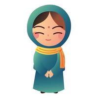 muslimisches Mädchen im Hijab vektor