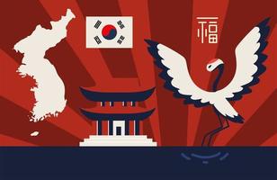 koreanskt kulturkort vektor