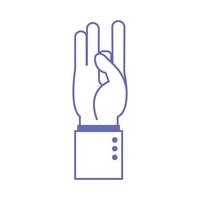 Acht Handzeichensprache-Linie und Füllstilikonen-Vektordesign vektor