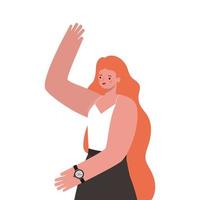 Frau mit langen orangefarbenen Haaren vektor