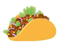 Taco-Symbol auf weißem Hintergrund vektor