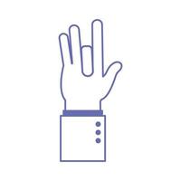 åtta hand teckenspråk linje och fyll stilikon vektor design