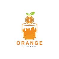 orange juice logotyp. färsk dryck ikon logotyp vektor