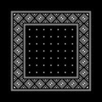 einfach schwarz Bandana dekoriert mit Weiß geometrisch Ornament Das können Sein angewendet zu Stoffe von verschiedene Farben vektor