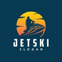 Jet Ski Logo Marine Sport Jet Ski Marke Logo Abzeichen Vorlage extrem Wasser Rennen Vektor Geschäft Design