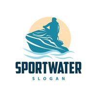 Jet Ski Logo Marine Sport Jet Ski Marke Logo Abzeichen Vorlage extrem Wasser Rennen Vektor Geschäft Design